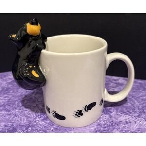 Big Sky Carvers Bearfoots Jeff Fleming Ceramic Coffee Mug Cup 3D Black Bear NEW
